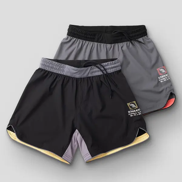 Standard Issue Grappling Shorts 2PACK - Black/Yellow & Grey/Red (5" and 6" inseam) (WHOLESALE)