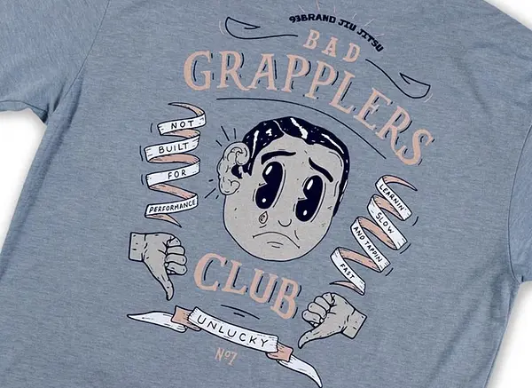BAD GRAPPLERS CLUB Triblend Tee - Stonewash
