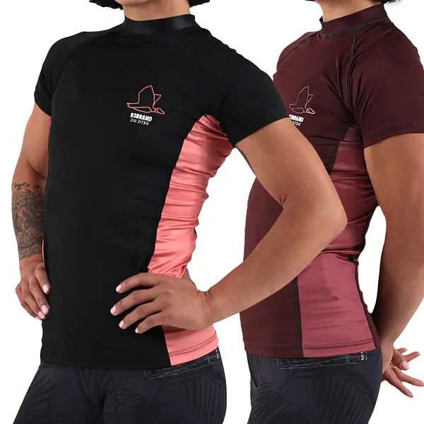 Standard Issue Women's S/S Rash Guards 2-PACK (Burgundy, Black)
