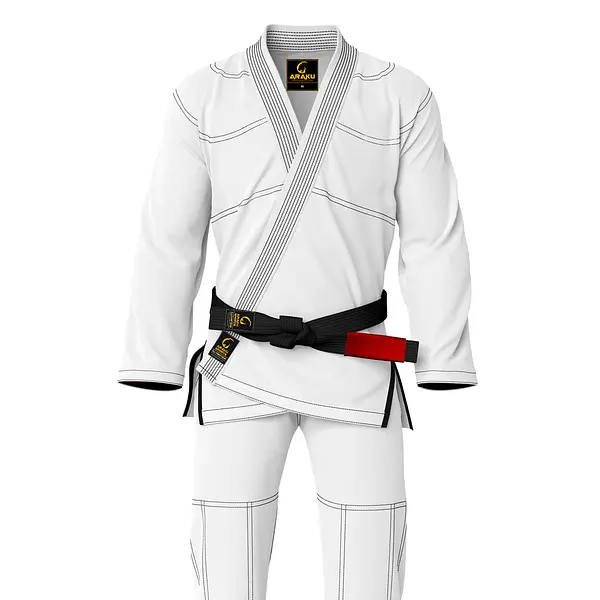 Araku Elite White With Black Stitching Brazilian Jiu Jitsu Bjj Gi