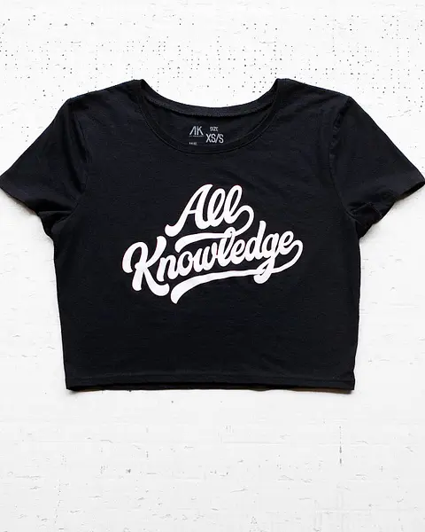 AK Script Crop Tee | All Knowledge