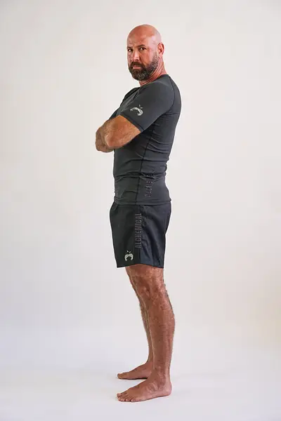 RESTOCKED: Hemp Black Rash Guard - Short Sleeve 180gsm