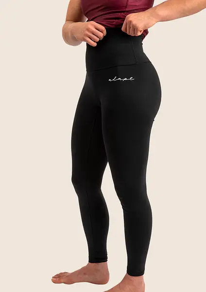 Women’s High‑Waisted Training Leggings – Black Minimal