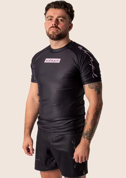 Men’s Original Rashguard - Pink on Black
