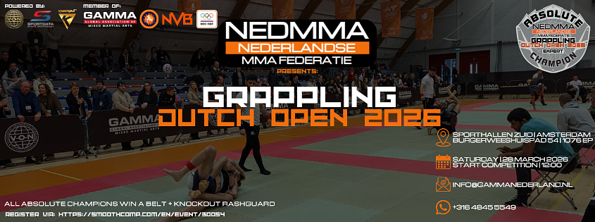 NEDMMA | Grappling Dutch Open 2026 (GDO26) - No Gi