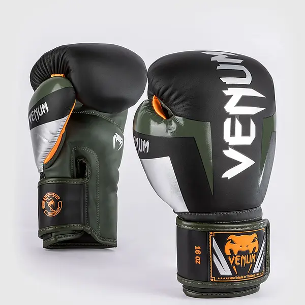 Venum Boxing Gloves Elite black/khaki/silver