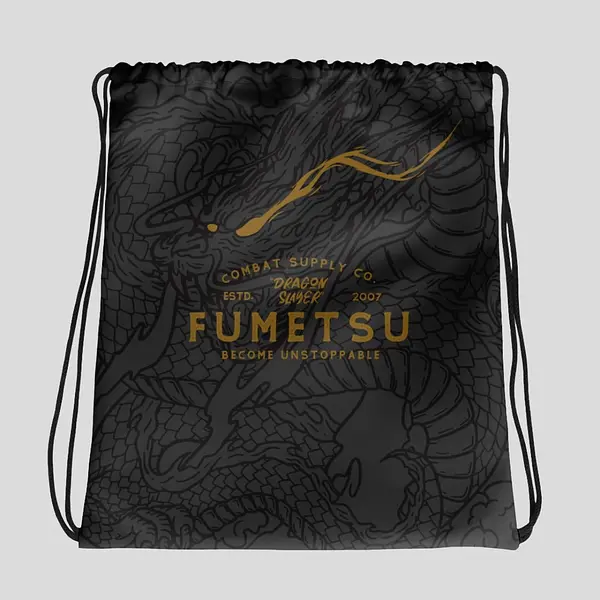 Dragon Slayer Drawstring Bag Black