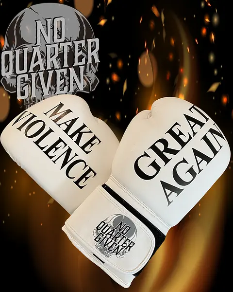 Make Violence Great Again White Leather Gloves