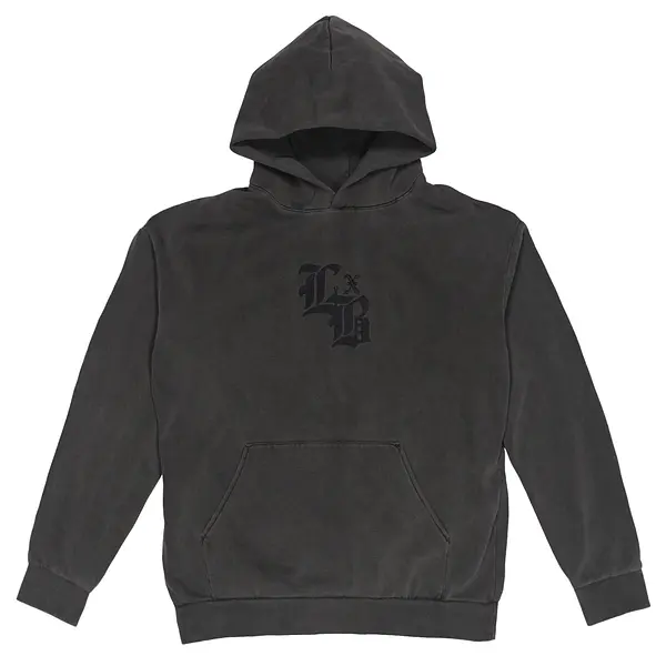 Embroidered Lockdown Vintage Black Ultra Premium Hoodie