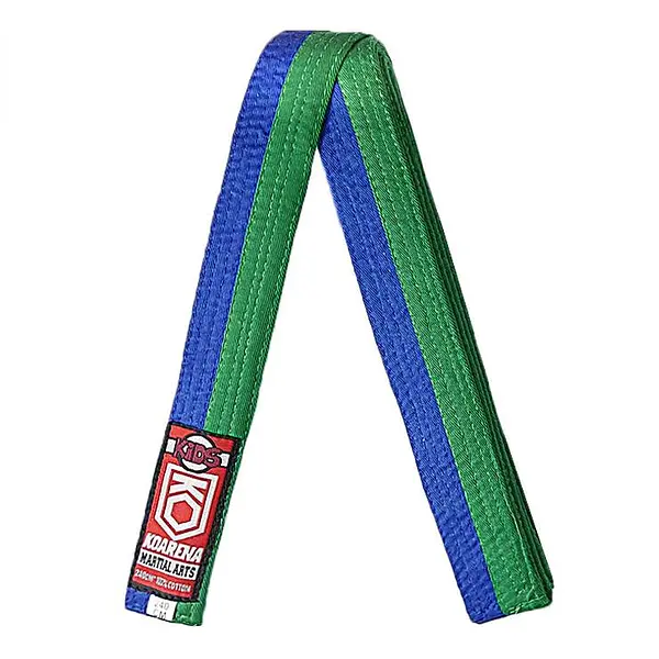 KOARENA Cinturon Judo y Artes Marciales Niños color verde-azul
