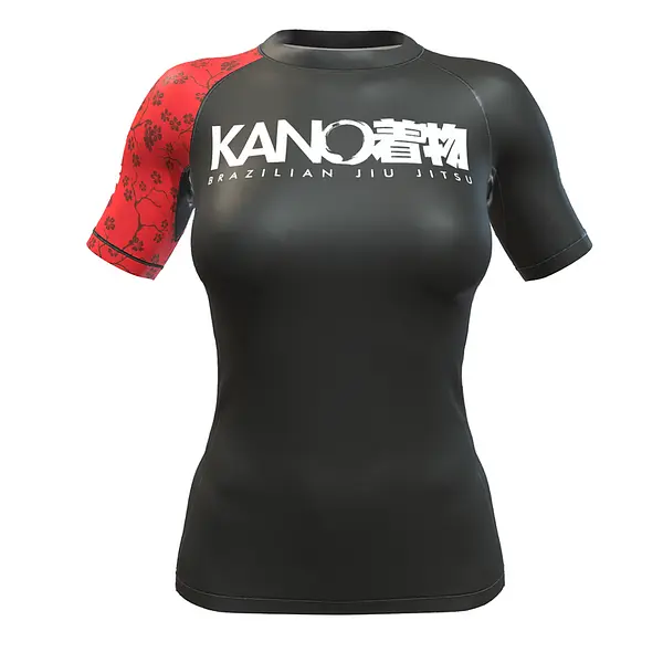 FEMALE RASHGUARD SHORT SLEEVES BLACK BELT TRAINING
