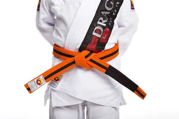 Faixa Dragão Jiu Jitsu Laranja Listra Preta Adulto