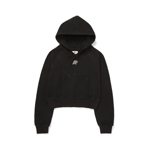 A&P LW WOMENS CROP TOP HOODY BLACK (FULFILLMENT)