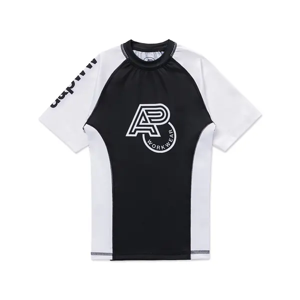A&PWW KIDS RANK SS RASHGUARD WHITE/BLACK