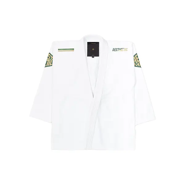 The Competitor Kimono (White/Pine Green)